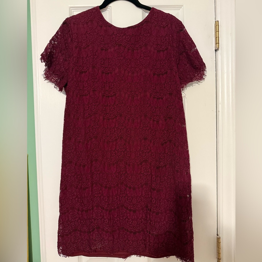 Lulu's Burgundy Lace Mini Dress